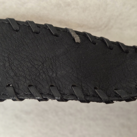 Dolce Vita Black Braided Leather Crossbody Bag With Guitar Strap‎ - Picture 3 of 11